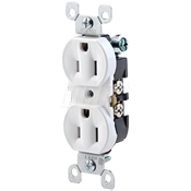 Straight Blade Receptacle, Duplex, Ivory, EZ wire/screw, 15A 125V 2P 3W, Leviton